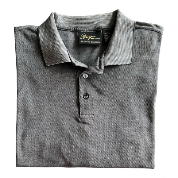 Arturo Garibaldi Mercerized Cotton Polo Shirt Short Sleeve Quality Gray Large - Picture 1 of 6